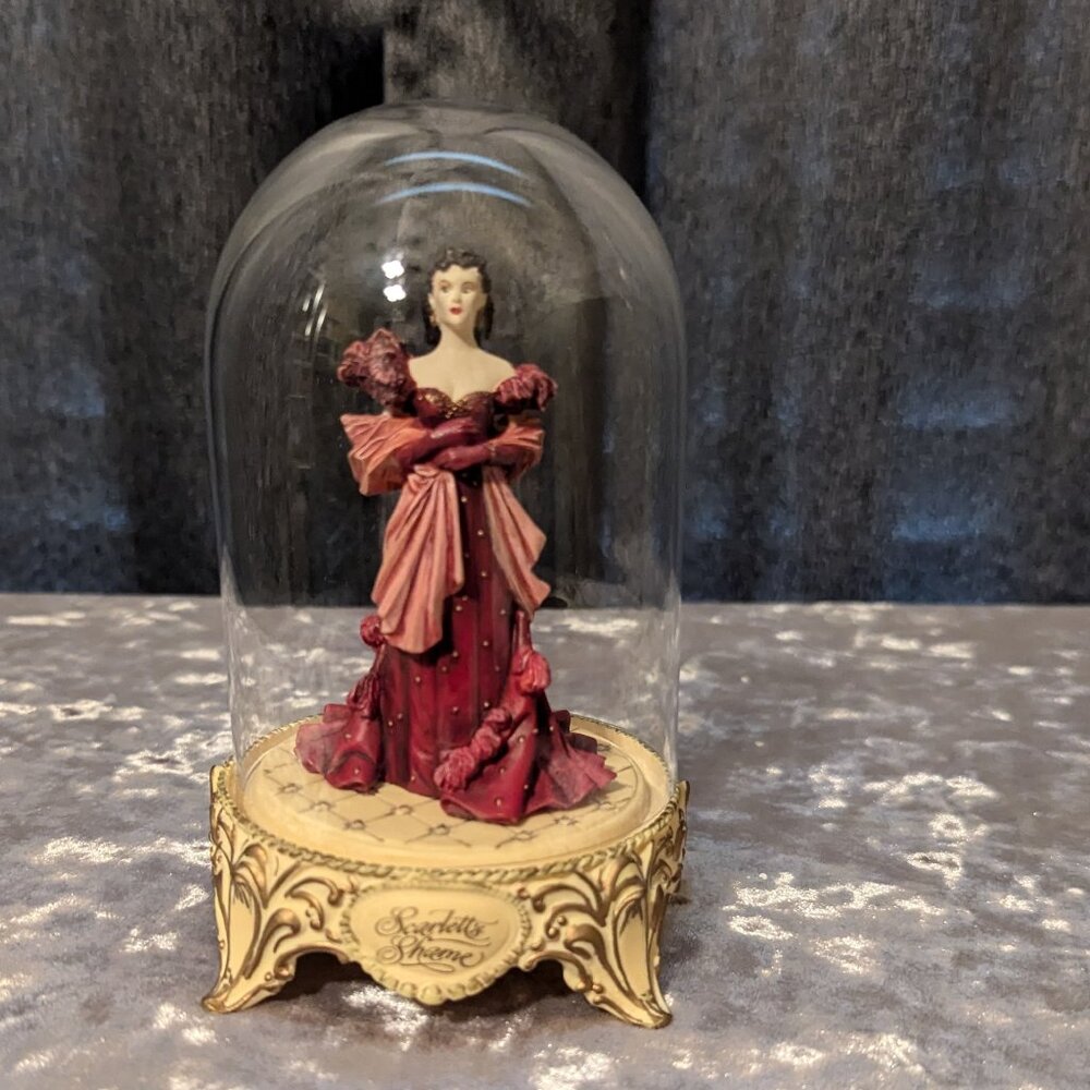 Gone with the Wind Glass Dome Figurine Scarlette's Shame 1993 EUC